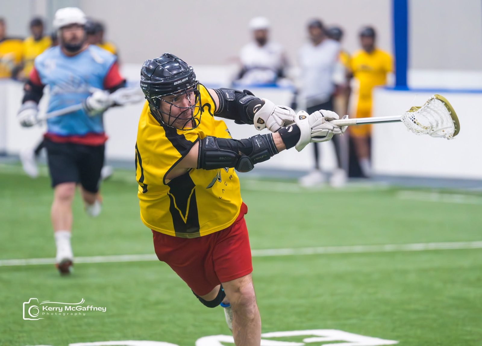 Player releasing a shot